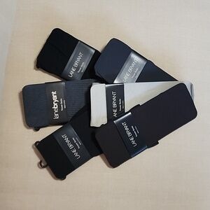 6 Pair Lanebryant Trouser Socks Size 10-13 Black Brown Gray‎